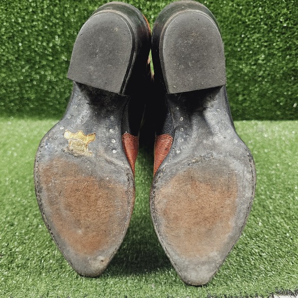 Tony Lama L1225 Black Brown Leather Pull On Western Cowgirl Boots Womens Size 5 - Picture 8 of 10